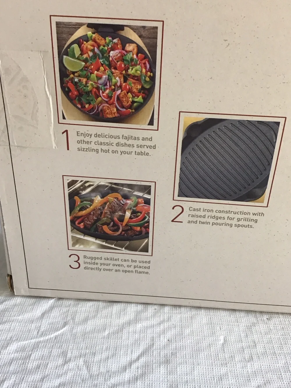 Parini Black Cast Iron Fajita Skillet Set